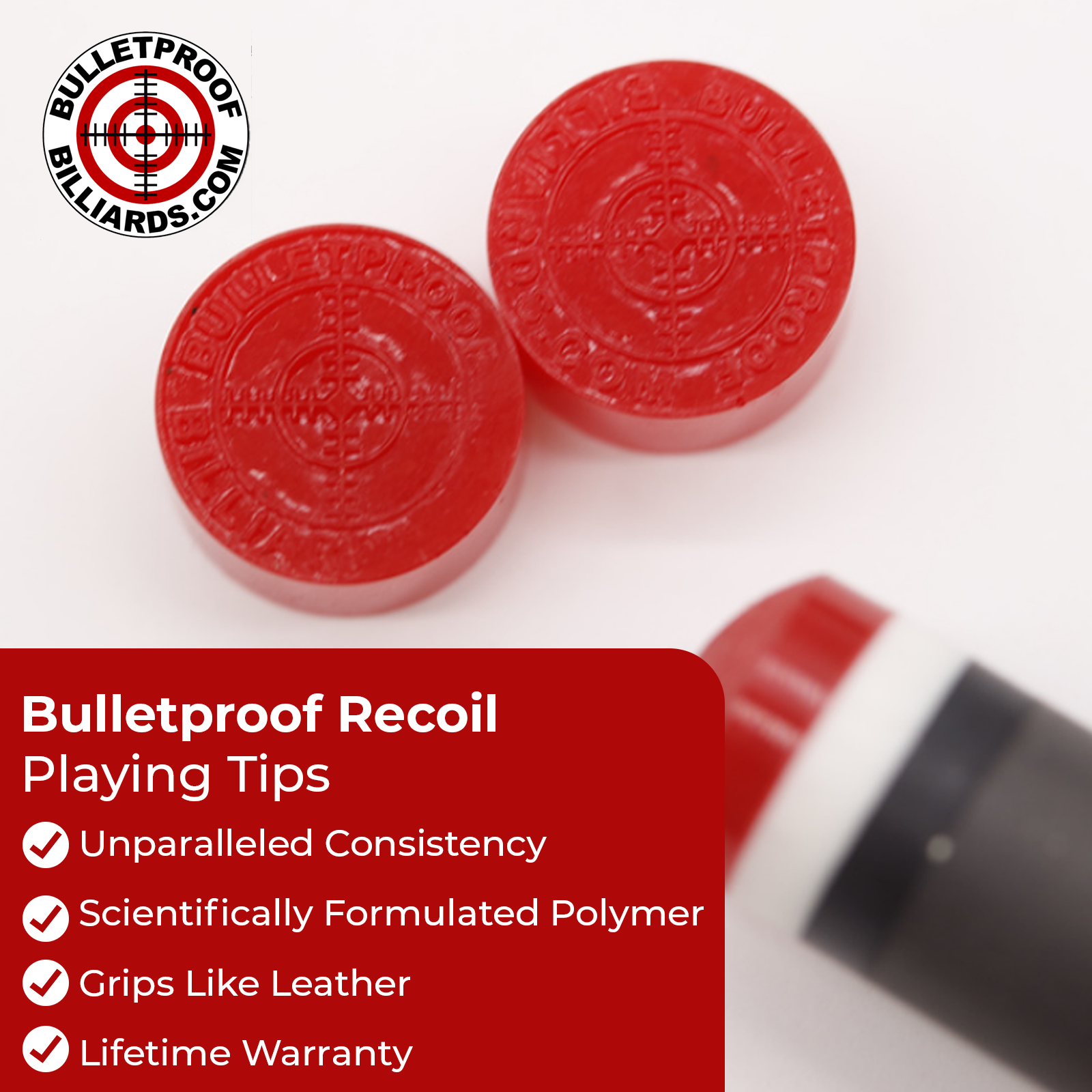 Buuletproof Bulletproof RECOIL Full Synthetic Playing Tip – Bulletproof Break Tips